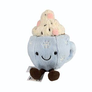 Jellycat Amuseables Hot Chocolate With Marshmallows Whipped Cream Plush Toy New